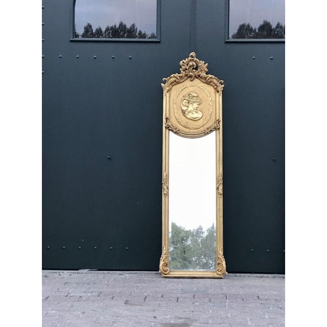 Rococo 1970 Italian Rococo Gold Wood Full Length Mirrors - Pair 2 PCS For Sale - Image 3 of 12
