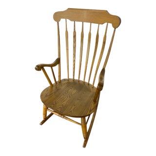 1940s Oak Rocking Chair by S Bent & Bros Gardener, Massachusetts For Sale