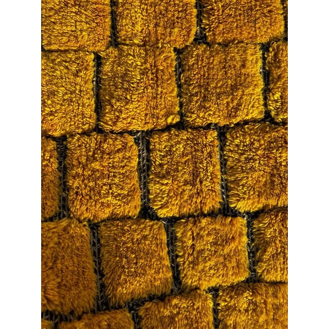 Yellow Mrirt Moroccan Wool Rug – Handmade Thick Wool Berber Rug For Sale - Image 9 of 10