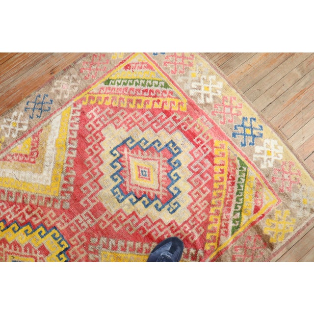 Textile Zabihi Rug Collection Dazzling Vintage Turkish Konya Rug - 4'1" x 6' For Sale - Image 7 of 9