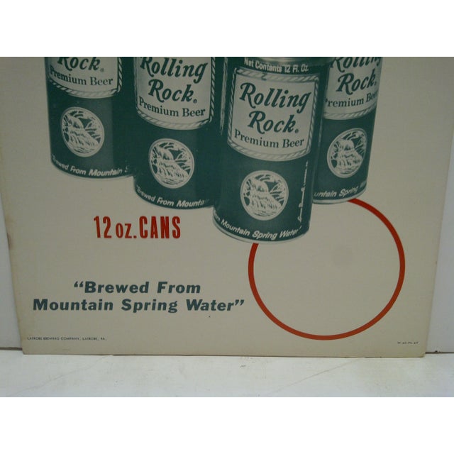Vintage Rolling Rock Beer Advertising Sign Chairish