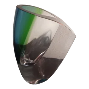 1980s Signed Goran Warff Kosta Boda Green/Blue Sommerso Mirage Vase