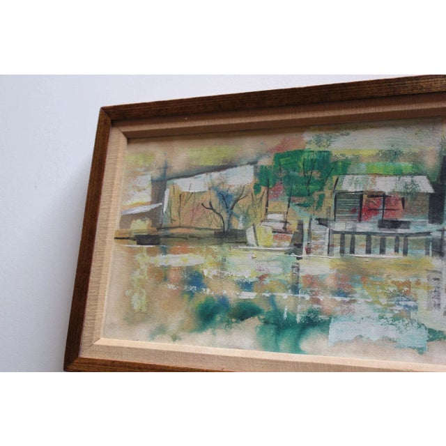 Impressionist Landscape Gouache on Canvas by Martin Weber For Sale In New York - Image 6 of 12