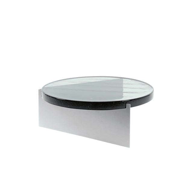 Early 21st Century Alwa One Super Big Side Table with Green Top & Brushed Stainless Steel Base by Sebastian Herkner for Pulpo For Sale - Image 5 of 5