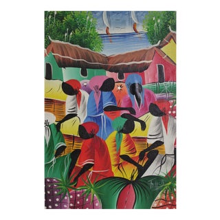 Caribbean Framed Painting, 2000s For Sale