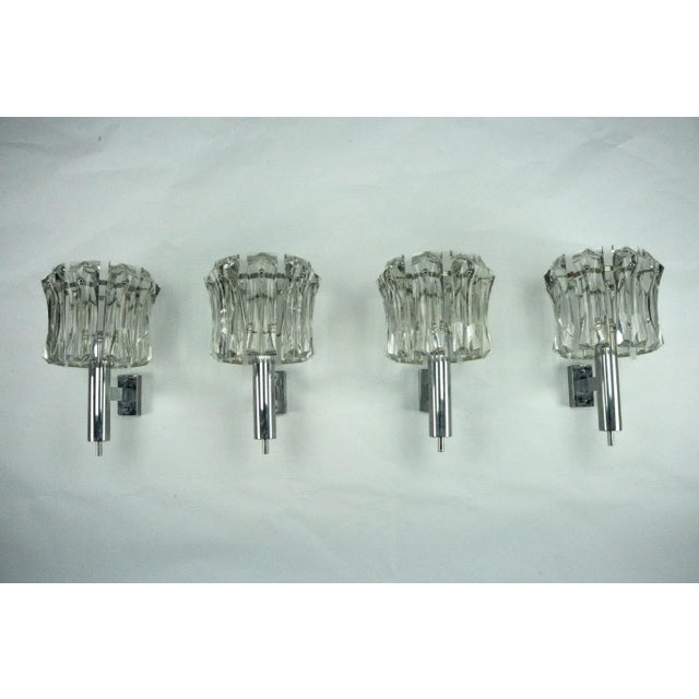 Large Vintage Murano Glass Elements and Chromed Brass Sconces, 1960s, Set of 4 For Sale - Image 17 of 18