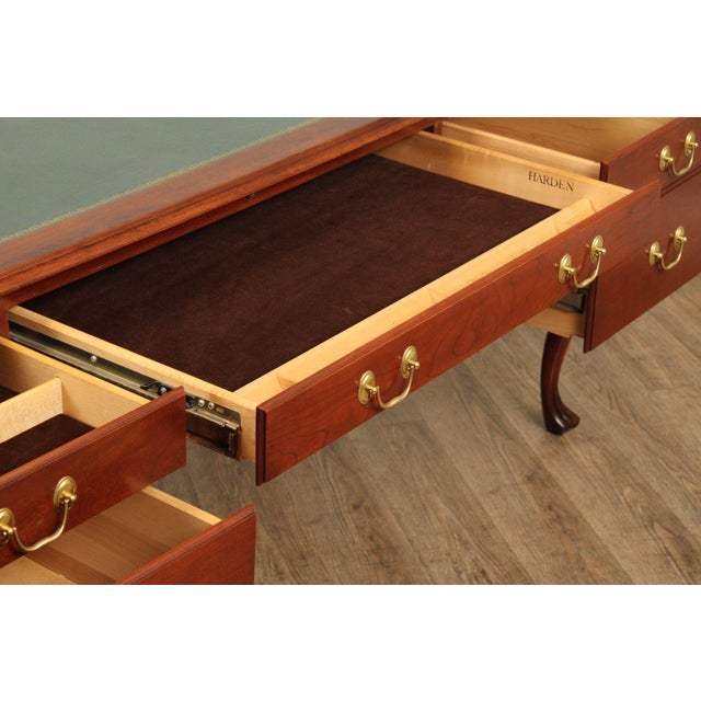 Harden Georgian Style Cherry Leather Top Executive Writing Desk For Sale In Philadelphia - Image 6 of 12