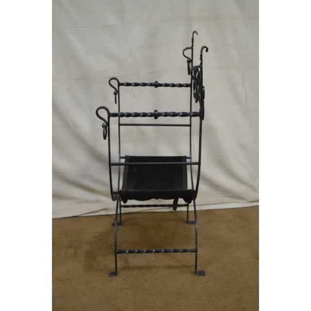 Renaissance Antique Wrought Iron Savonarola X Form Arm Chair For Sale - Image 3 of 13