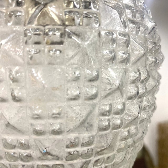 Mid 20th Century Vintage Mid-Century Cut Glass and Brass Pendant Light For Sale - Image 5 of 7