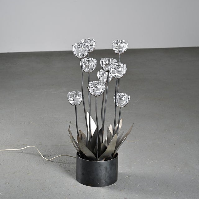 Gray Sculptural Floral Lamp from Royal Copenhagen, Denmark, 1960 For Sale - Image 8 of 17