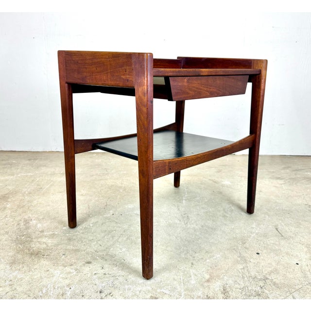 1960’s Mid Century Modern Jens Risom Walnut Nightstand For Sale - Image 11 of 12