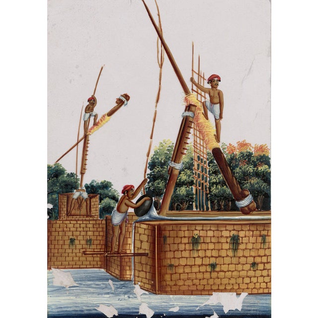 Indian Company School, Picottah for Raising Water, 1800s, Gouache on Paper For Sale