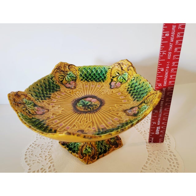 Antique Majolica Compote, 19th Century Serving Piece For Sale - Image 11 of 14