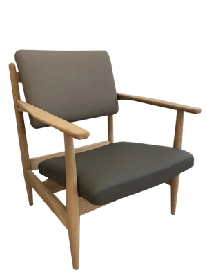 Mid-Century Czech Grey Leather Armchair