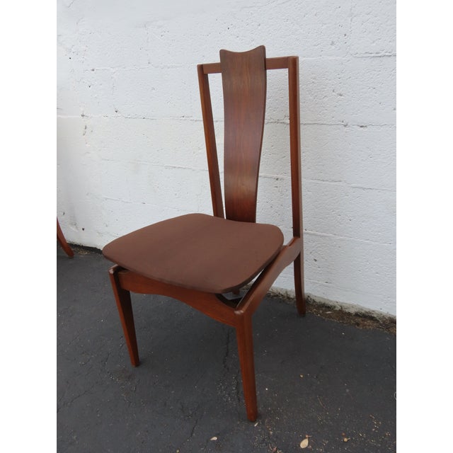 Wood Young Furniture Mid Century Floating Top Sculptura Dining Table Six Chairs 6649 For Sale - Image 7 of 18