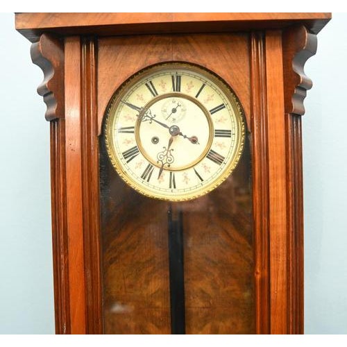 Elegant antique Vienna regulator wall clock dating to the late 19th century Circa 1890 and 7 day movement on a striking...