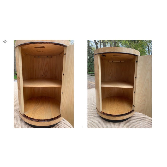 Tan Round Burlwood Tables, a Pair For Sale - Image 8 of 12