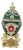 Pierre Lorren Handmade Faberge Egg Style Trinket Fabergé Egg Style Austrian Crystal Diamond Pure Gold Deco Hand Painted 5 Star Egg & Handmade Bracelet For Sale