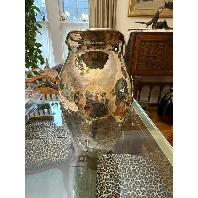 Emilia Castillo Huge 17.5" Tall Emilia Castillo Silverplate With Monstera Pitcher, Signed, Hallmarked For Sale - Image 4 of 7