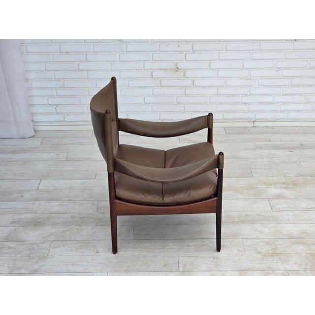 Brown Danish Modus Highback Armchair by Kristian Vedel for Søren Wiladsen, 1974 For Sale - Image 8 of 18