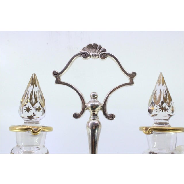 Silver and Glass Cruet, Set of 3 For Sale - Image 6 of 10
