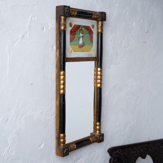 A Federal Eglomise Mirror, 19th Century For Sale - Image 4 of 5