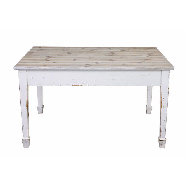 Wood Large Swedish Painted Pine Kitchen Table, 19th Century For Sale - Image 7 of 10
