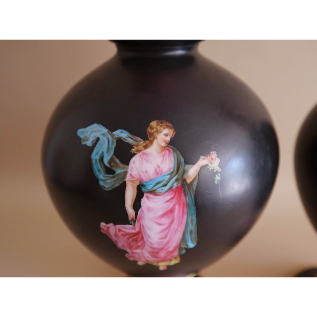 Art Nouveau 1910s Antique European Sèvres Porcelain Vases, a Pair For Sale - Image 3 of 4