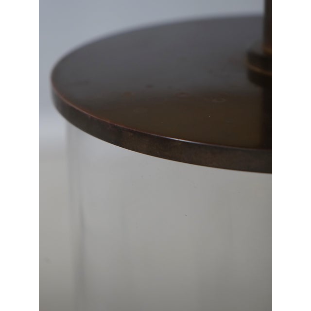 1980s 1980s Ralph Lauren Cylinder Glass & Brass Table Lamp For Sale - Image 5 of 11