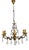 6-Light Cage Chandelier in Bronze with Glass Pendants, 1960s For Sale