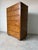 1970’s Vintage John Widdicomb Campaign Burled Wood Highboy Dresser on Casters With Recessed Brass Hardware For Sale - Image 4 of 13