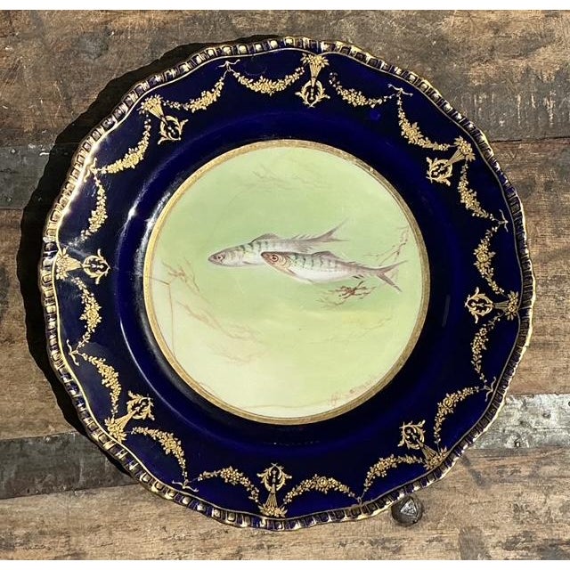 Vintage Gilt Tipped Doulton Burslem Fish Plates - Set of 12 For Sale - Image 16 of 16