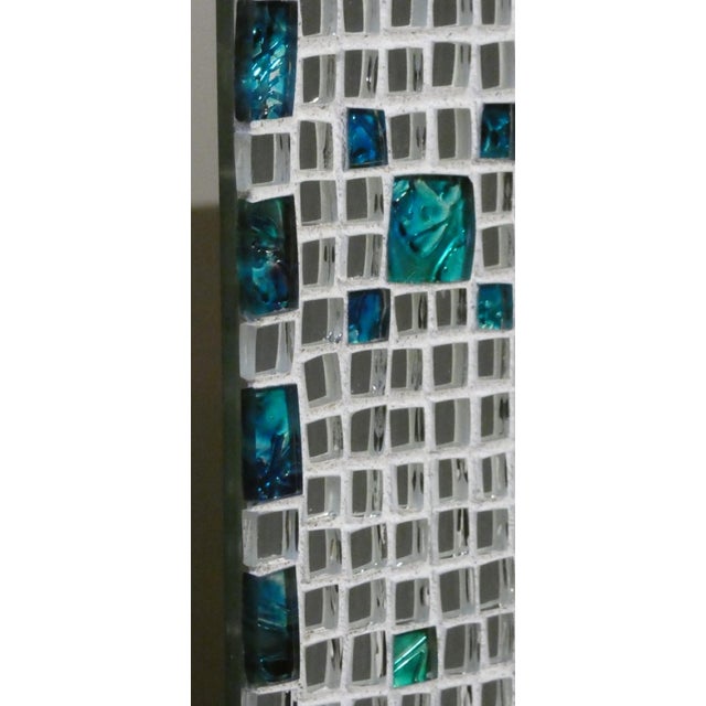 Blue Table Mirror and Crystal Mosaic Photo Frame by Vetreria Darte, Italy, 1990s For Sale - Image 8 of 9