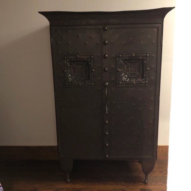 1990s 1990s Studio Made Brutalist Metal Storage Cabinet For Sale - Image 5 of 5