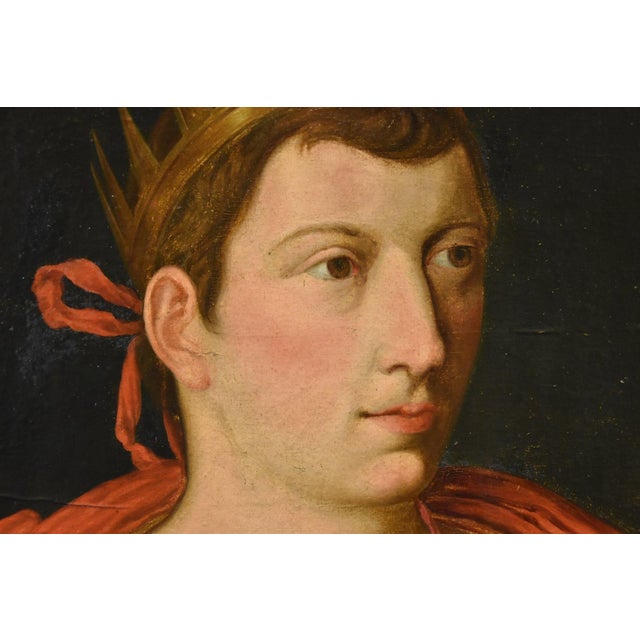 Flemish School Artist, Portrait of the Roman Emperor Augustus, 1600s-1700s, Oil on Canvas For Sale - Image 6 of 13