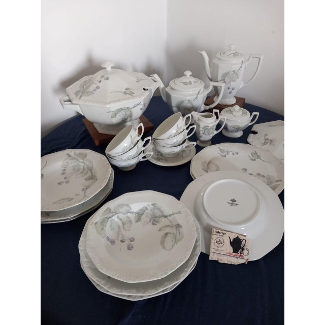 New 1970s Porcelain With Black Berries Branch - Set of 67 Pieces For Sale - Image 12 of 17