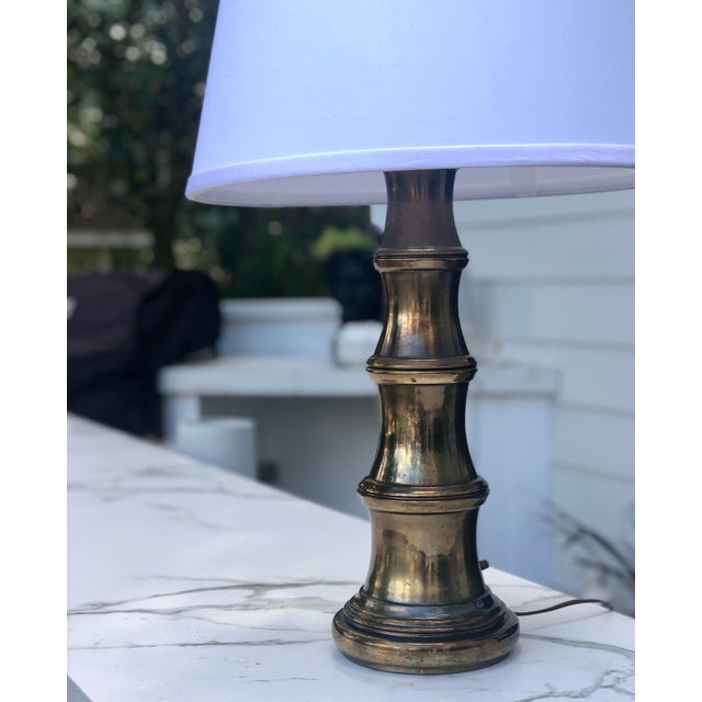 Late 20th Century Late 20th Century Stiffel Faux Bamboo Brass Lamp For Sale - Image 5 of 9