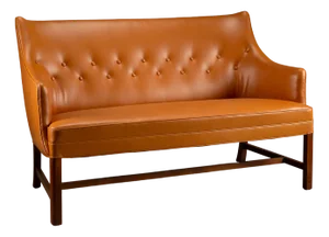 Leather 2-Seater Sofa by Frits Henningsen, Denmark, 1940s