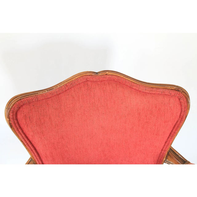 Salmon French Louis XV Style Fauteuil For Sale - Image 8 of 13