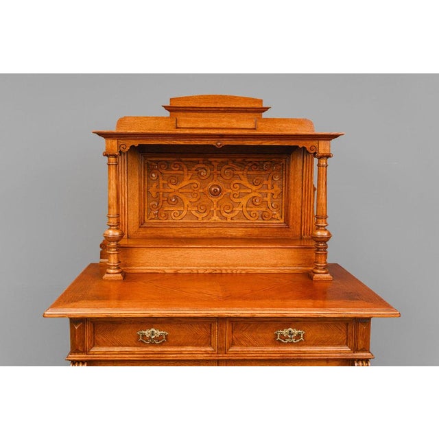 Brown Gründerzeit Buffet in Oak, 1800s, Set of 2 For Sale - Image 8 of 18