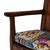 19th Century Wood Bench with Schumacher Zanzibar Linen Print Cushion For Sale - Image 9 of 13