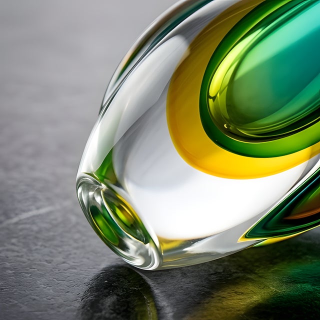 Mid-Century Modern Murano Style Teardrop Art Glass Sculpture For Sale - Image 4 of 8