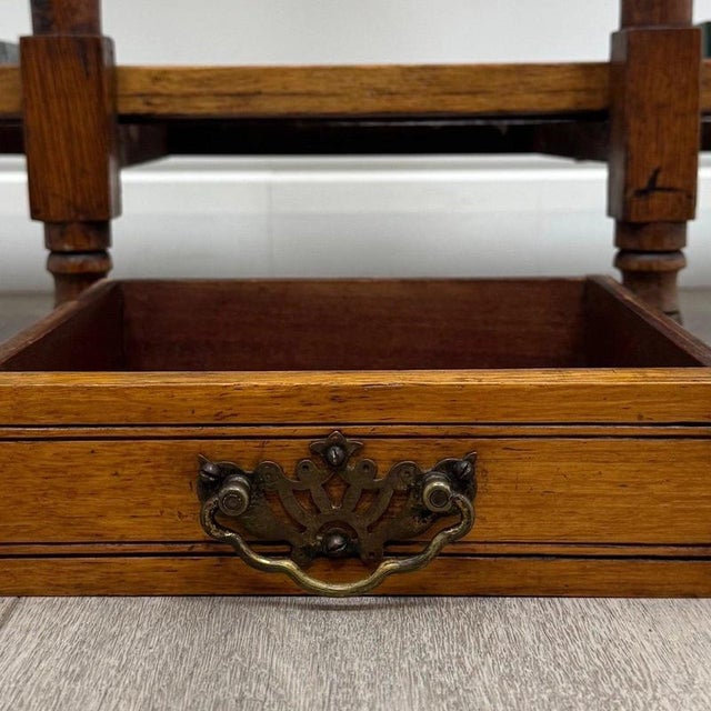 Antique Early 20th Century English Edwardian Golden Oak Hall Stand For Sale - Image 10 of 11