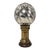 19th Century, French Spiral-Cut Mercury Glass Newel Post Finial With Bronze Base For Sale