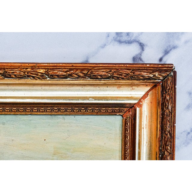 Stately English Antique Gold Framed Horse Racing Oil Painting Equestrian Art Country Home Wall Decor For Sale - Image 12 of 15