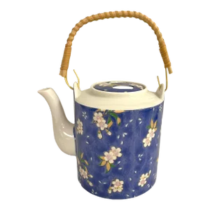 Vintage Porcelain Traditional Asian Style Teapot With Cherry Blossom Designs