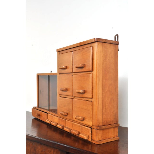 Small Beech Chest of Drawers with Display Case, 1930s For Sale - Image 10 of 11