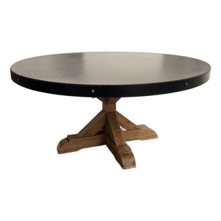 Rh Salvaged Wood and Concrete Round Dining Table For Sale