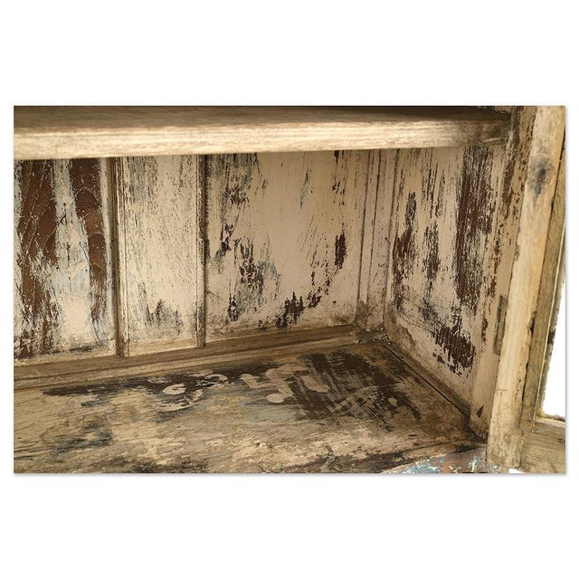 Wood Wall-Mounted Display Case in Patinated Wood For Sale - Image 7 of 8