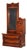 Antique Spoon Carved Oak Low Dresser With Dressing Mirror & Hat Box C1900 For Sale